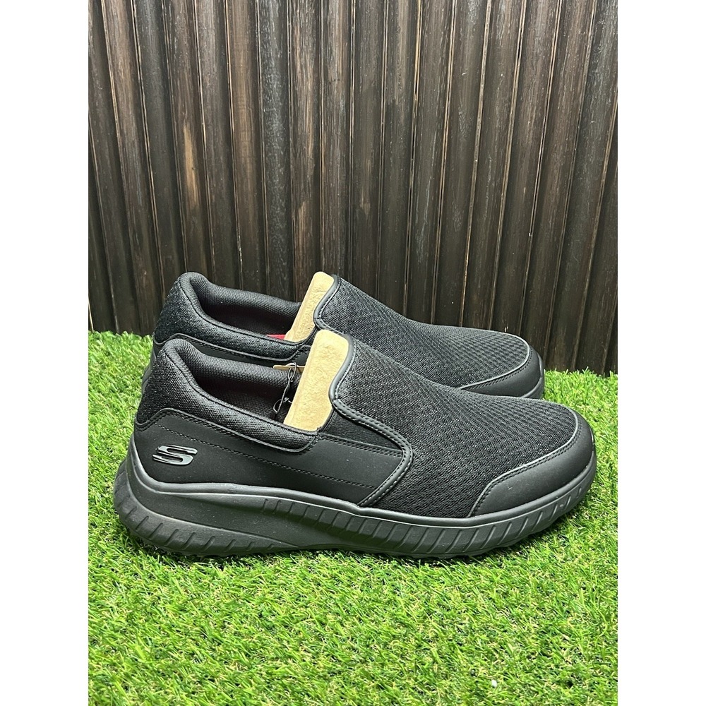 Size 12 - Skechers Work Men's Squad Chaos SR Black Slip Resistant Work Shoes